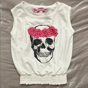 So Nikki White Tank with Pink Heart and Wings